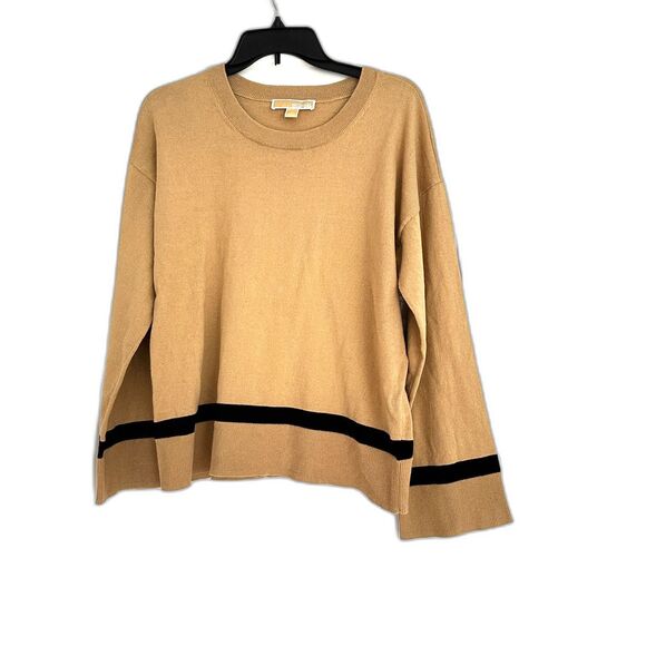 Michael Kors Beige Knit Sweater – Size M, Soft Ribbed Texture - Picture 1 of 6